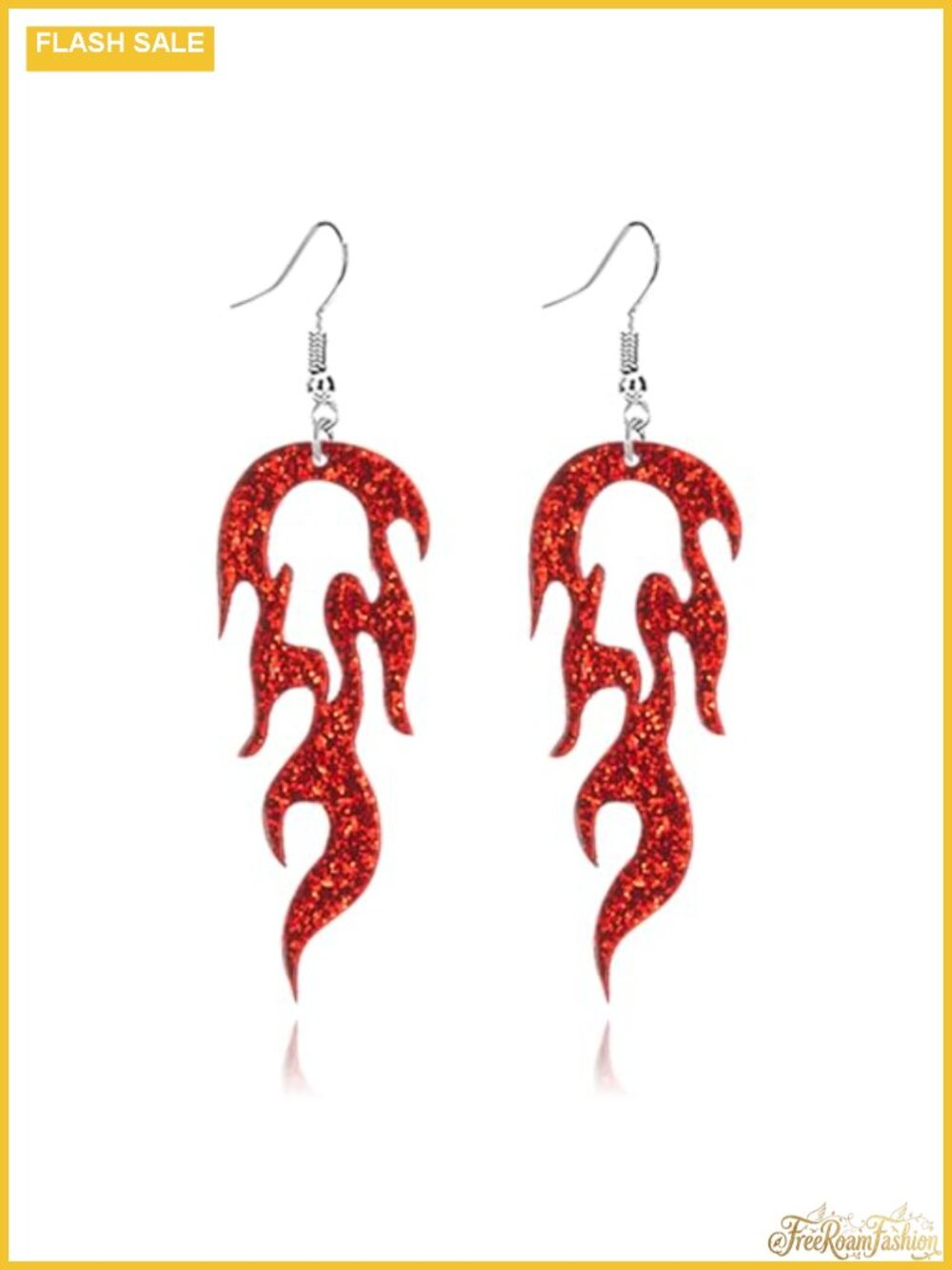 Flame Fire Earrings Women Lightweight Geometric Gothic Halloween Jewelry